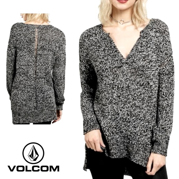 [VOLCOM] • KEEPIN COZY SWEATER • BLACK + WHITE - Picture 1 of 5